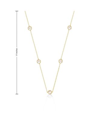 14k Gold Plated with Cubic Zirconia Halo Mariner Link Station chain Necklace