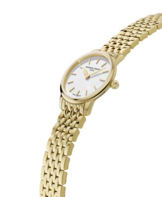 Women's Swiss Slimline Mini Gold-Tone Stainless Steel Bracelet Watch 25mm