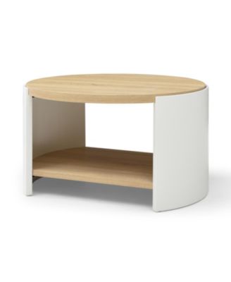 Set of 1 - 31" Round Coffee Table with Storage Shelf