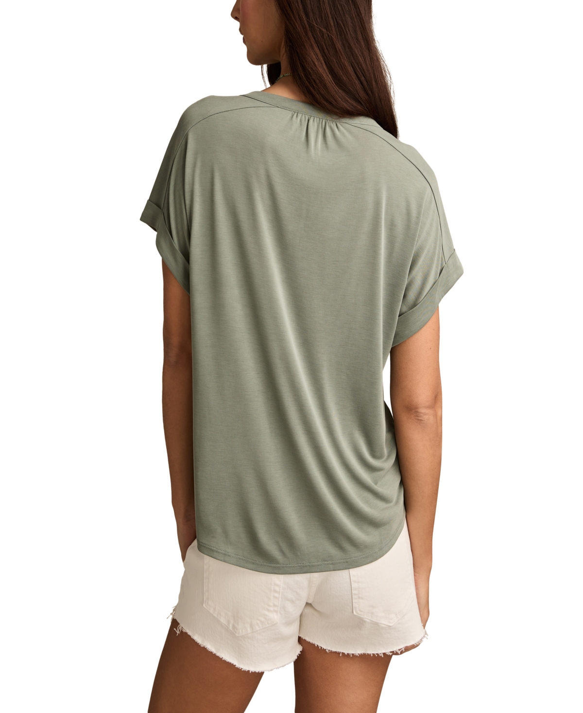 LUCKY BRAND WOMEN'S SANDWASH SHORT SLEEVE BUTTON FRONT SHIRT 