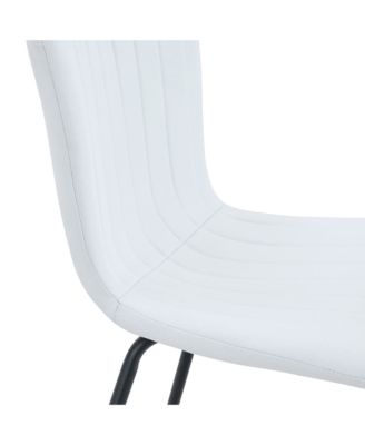 Streamdale Luxury Minimalist Dining Chairs - Set of 4, Black Metal Legs