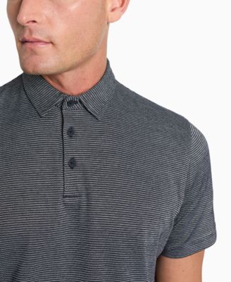 Men's Slim-Fit Two-Toned Textured-Knit Polo Shirt