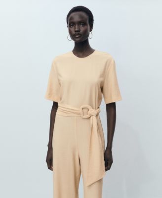 Women's Straight-Fit Short-Sleeved Jumpsuit