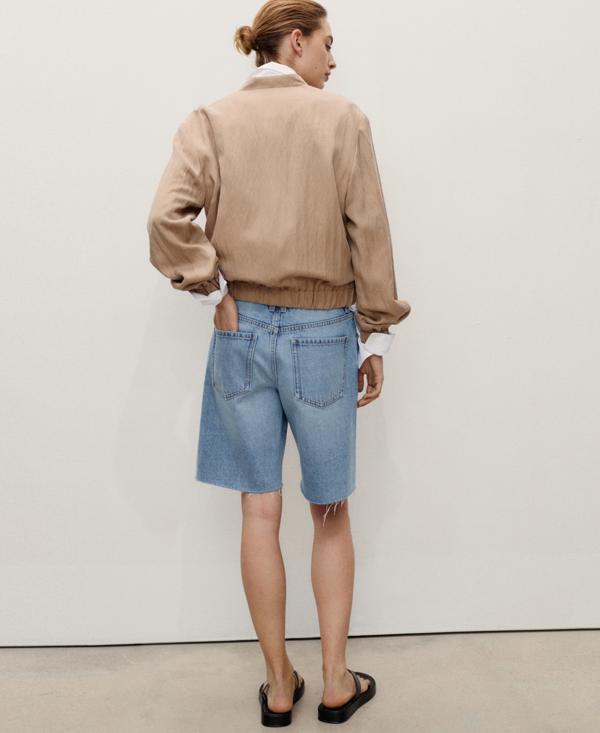 Mango Textured Bomber Jacket