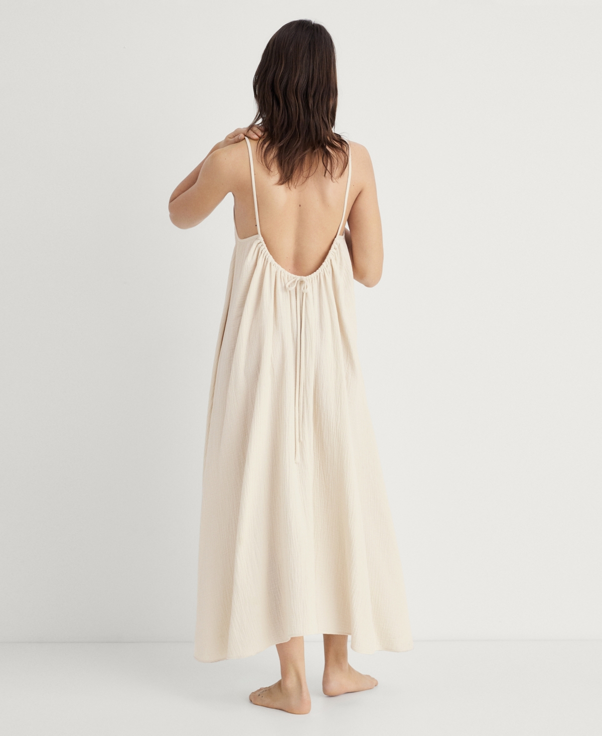 Mango Cotton Nightgown In White