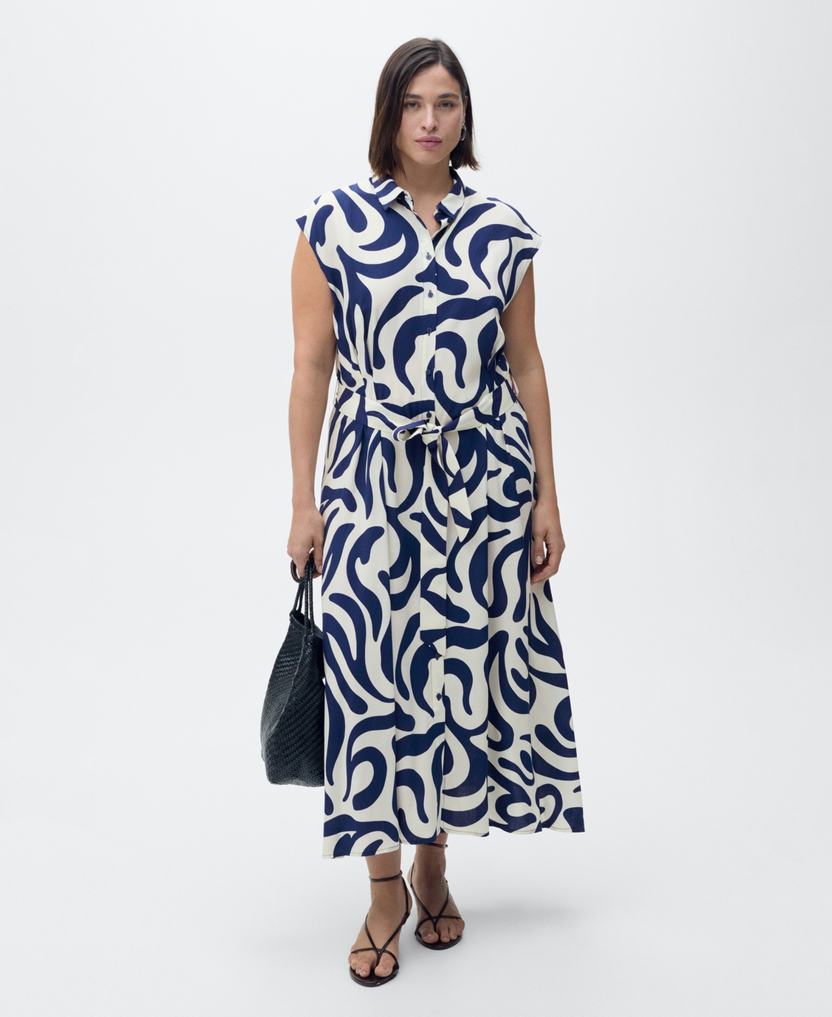 Mango Robe Bleu - Femme - L -