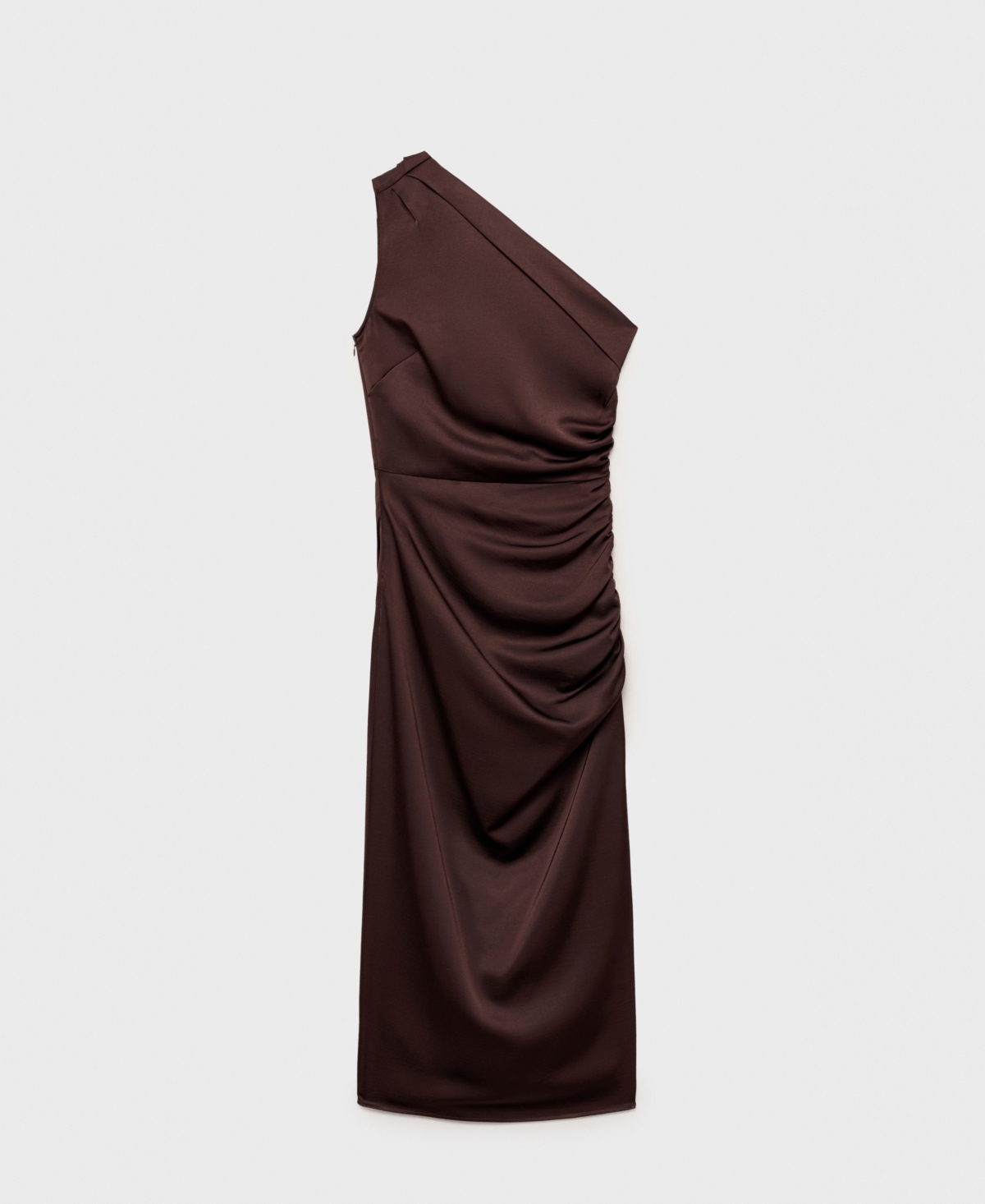 Shop Mango Women's Side Slits Asymmetrical Satin Dress