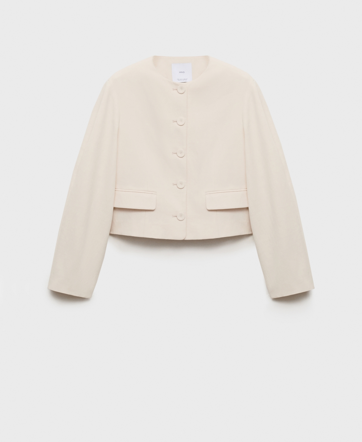 Shop Mango Women's Buttoned Linen-blend Jacket