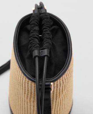 Women's Small Raffia-Effect Bucket Bag