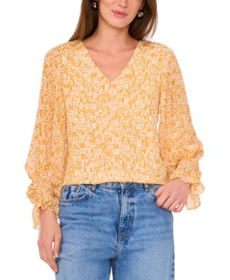 Vince Camuto - Women's V-Neck Balloon-Sleeve Blouse