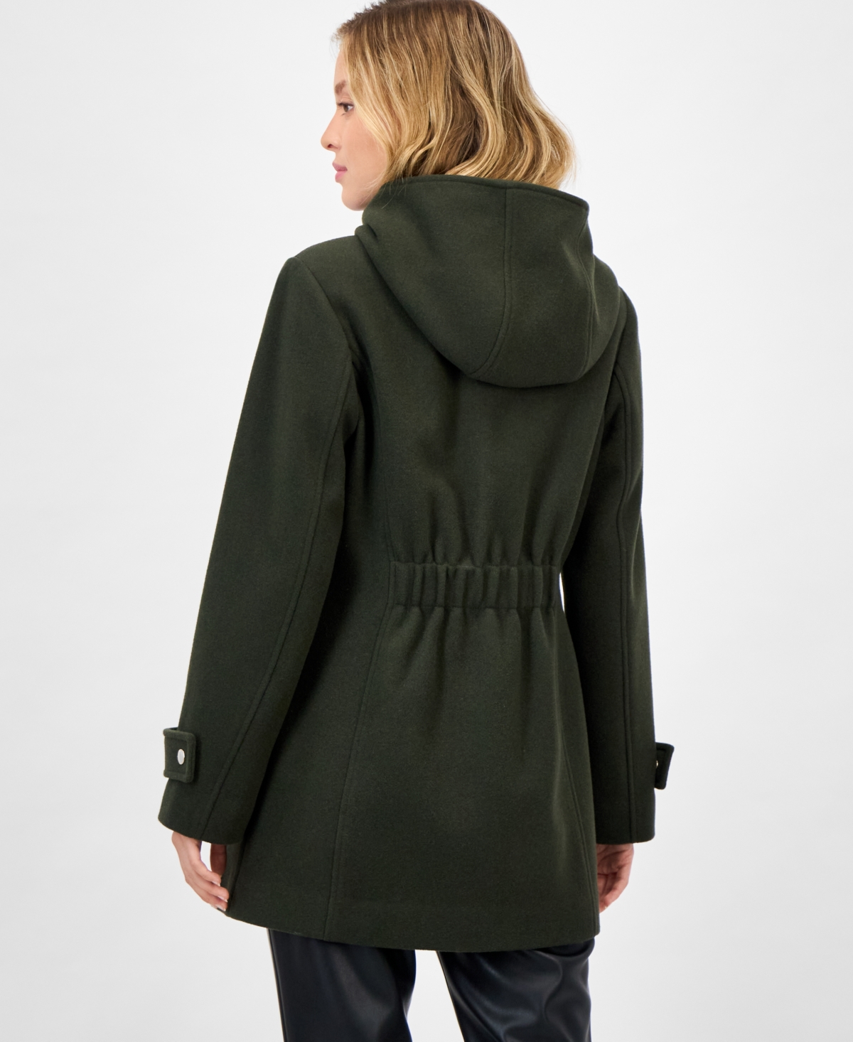 Michael Kors Michael  Women's Hooded Button-front Coat, Exclusively At Macy's In Black