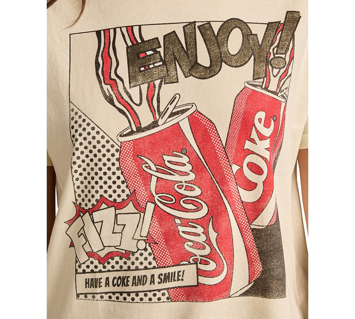Lucky Brand Women's Cotton Have A Coke And Smile Graphic T-shirt
