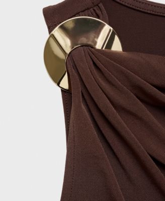 Women's Metallic Detail Draped Dress