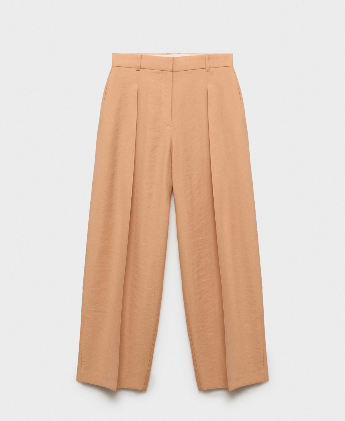 Shop Mango Women's Pleated Straight-fit Lyocell Pants