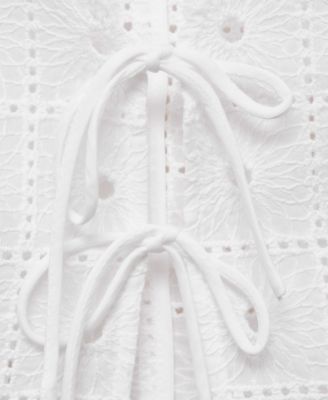 Women's Bows Detail Embroidered Cotton Vest