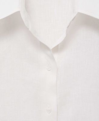 Women's Short Sleeve Linen-Blend Shirt