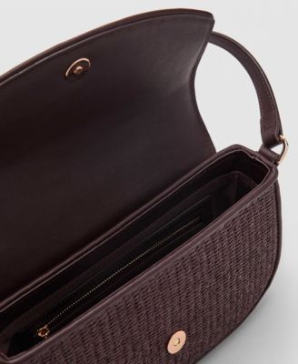 Women's Flap Raffia Shoulder Bag