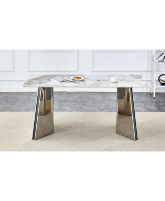 Streamdale Pandora Patterned Dining Table with Butterfly Legs (63"x31.5x30")