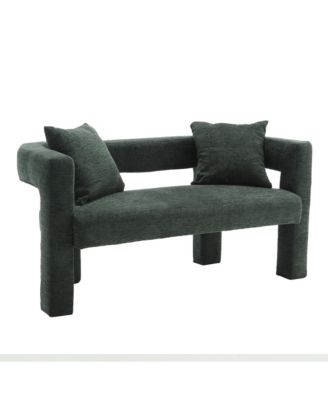 Streamdale Upholstered Chenille Loveseat Compact Sofa for Living Areas (Emerald)