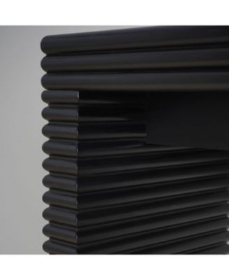 Modern Black Ribbed Console Table