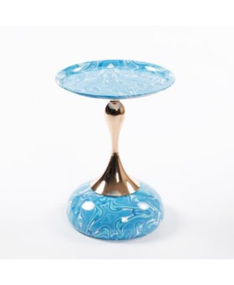 Streamdale Modern Round Coffee Table, Metal Pedestal Table for Small Spaces