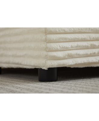 Streamdale Modern Sectional Couch, 2 Pieces Corduroy Couch Cushion Covers, Soft Stretch Sofa Slipcovers with 2pcs Pillows