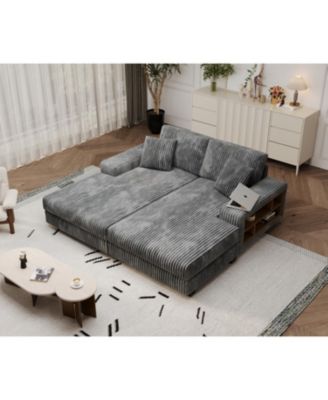 Streamdale Corduroy Convertible Sofa Bed Modern Oversized Lounge Chair