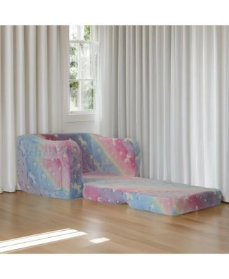 Streamdale 2-in-1 Kids Modular Sleeper Sofa Convertible Comfy Lounger, Small Pink