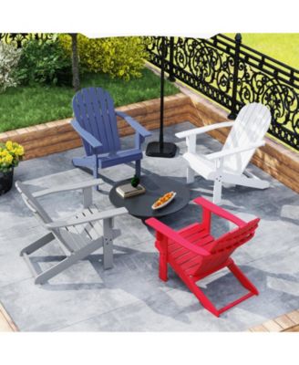 Acacia Wood Lounge Patio Adirondack Chair with Inclined Seat