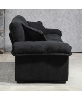 Chenille Recliner Sofa with Pillows & Memory Foam
