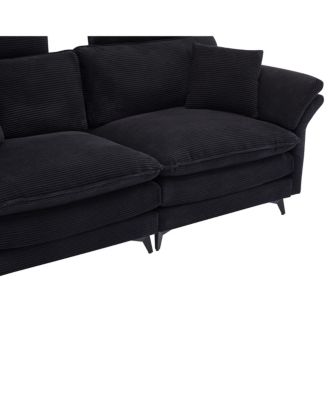 1 Count(85.8") Metal Cloud Comfort Sectional Sofa with Ottomans
