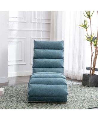 Modern Linen Chaise Lounge Chair