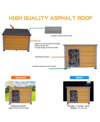 Streamdale 45" Insulated Dog House Wood, Plastic, Indoor/Outdoor"