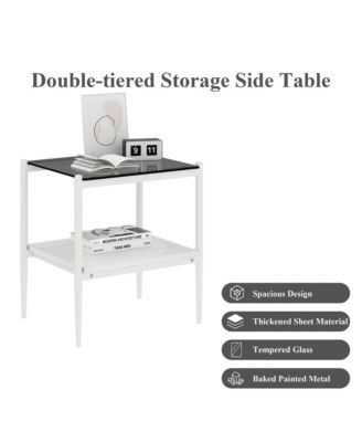 Streamdale Modern Coffee & End Tables Set, Glass & MDF (Grey)