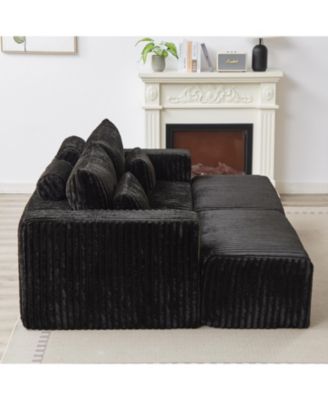 1 Pc   Plush Corduroy Oversized, Cloud Plush, Lounge Chaise   Sectional Sofa