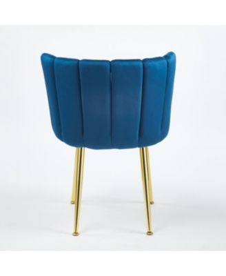Cozy Velvet Dining Chair (Set of 2) with Gold Legs