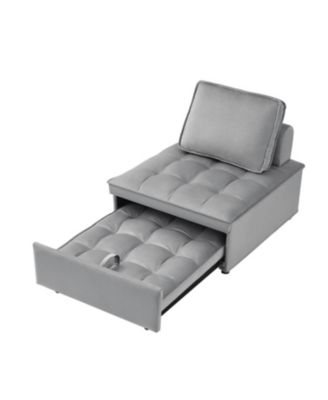 Streamdale Modern Velvet Convertible Sofa Bed with Removable Backrest