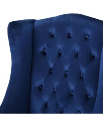 Streamdale Contemporary Wingback Chair with Diamond Stitching and Birch Wood Legs