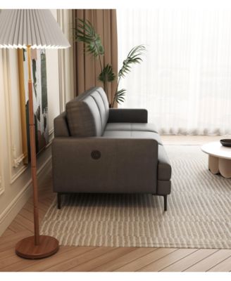 Sophisticated 77" Top Grain Leather Match Sofa with USB and Type C Outlets