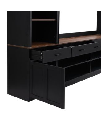 Farmhouse Entertainment Center w/ Bookshelf - 70" TV