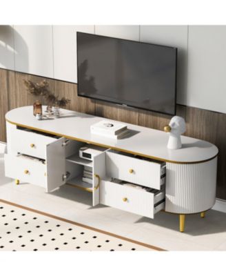 Modern TV Stand - 80 Inch TV Console with Drawers & Cabinet