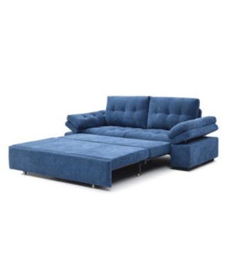 Streamdale Blue Sleeper Sofa Bed with Teddy Chaise