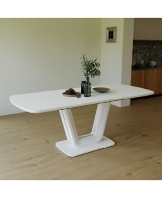 Streamdale Expandable White Dining Table, U-Legs, Home/Office