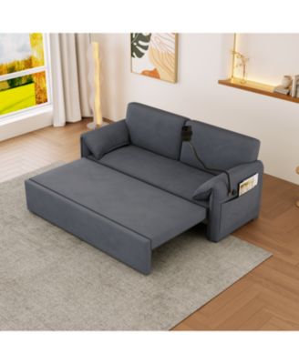 Streamdale 63" Velvet Multifunctional Sofa Bed (3-in-1)