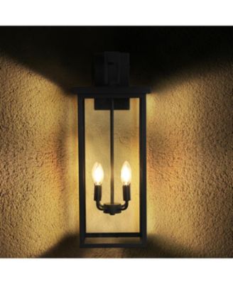 4-Light Black Outdoor Wall Light (No Bulbs)