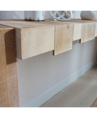 Rustic Modern Manufactured Wood Console Table with Step-Block Design
