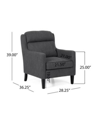 Streamdale 1 Pc. Charcoal Fabric Upholstered Waterfall Back Tapered Rubberwood Leg Contemporary Club Chair