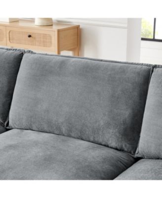 Streamdale Modern L-Shaped Sectional Sofa with Ottoman (Grey)