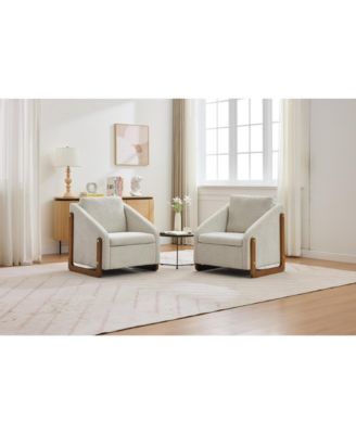 Chenille Upholstered Armchair with Cushioned Comfort