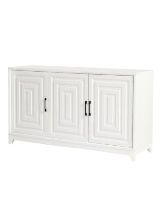 Modern TV Stand for TVs up to 65", with Storage & Solid Wood Legs